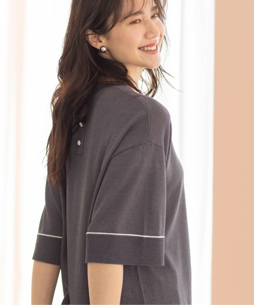 SHOO・LA・RUE(シューラルー)の「配色ラインニットTシャツ(ニット/セーター・レディース・ブルー系その他/ブラック/ピンク/ダークブラウン/ホワイト/チャコールグレー・00)」の13枚目の写真