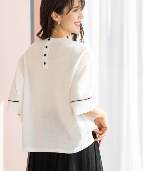 SHOO・LA・RUE(シューラルー)の「配色ラインニットTシャツ(ニット/セーター・レディース・ブルー系その他/ブラック/ピンク/ダークブラウン/ホワイト/チャコールグレー・00)」の20枚目の写真