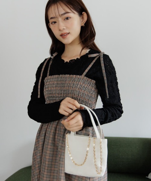 flower（フラワー）の「シャビーレーストップ（Tシャツ/カットソー・レディース・ブラック/アイボリー・FREE）」の3枚目の写真