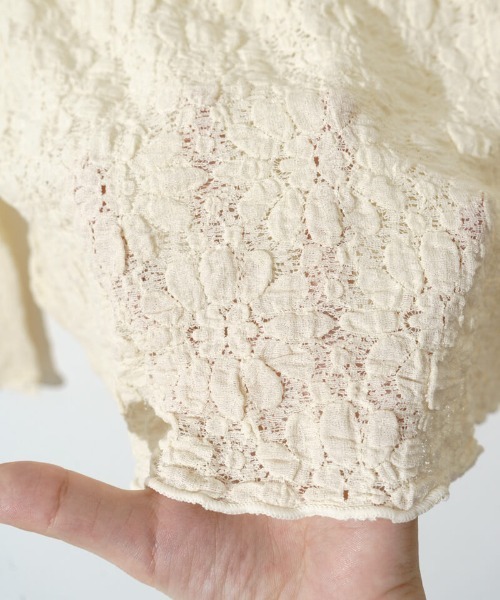 flower（フラワー）の「シャビーレーストップ（Tシャツ/カットソー・レディース・ブラック/アイボリー・FREE）」の8枚目の写真