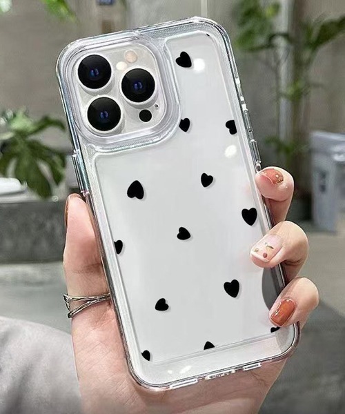 Fun & Daily(ファンアンドデイリー)の「Heart Dot Clear iPhone Case 16 17 Pro ProMax / アイフォンケース(スマホケース/カバー・レディース・ブラック/クリア・iPhone 16/iPhone 17 Pro Max/iPhone 17 Pro/iPhone 17/iPhone 16 Pro)」の5枚目の写真