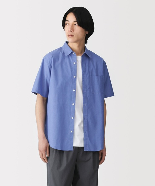 無印良品(ムジルシリョウヒン)の「紳士 洗いざらしブロード半袖シャツ(シャツ/ブラウス・メンズ・ブルー/ネイビー系/サックスブルー/ブラック/ライトグレー系/ホワイト・XL/L/M/S)」の5枚目の写真
