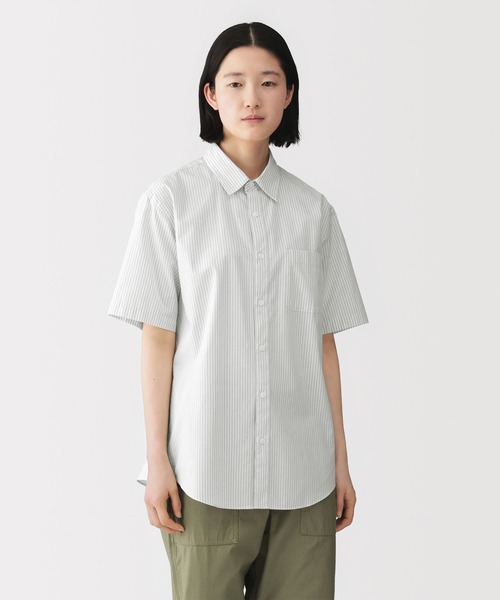 無印良品(ムジルシリョウヒン)の「紳士 洗いざらしブロード半袖シャツ(シャツ/ブラウス・メンズ・ブルー/ネイビー系/サックスブルー/ブラック/ライトグレー系/ホワイト・XL/L/M/S)」の15枚目の写真