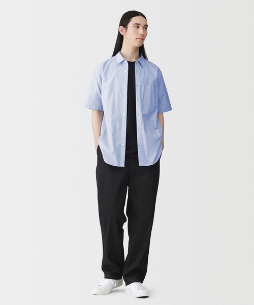 無印良品(ムジルシリョウヒン)の「紳士 洗いざらしブロード半袖シャツ(シャツ/ブラウス・メンズ・ブルー/ネイビー系/サックスブルー/ブラック/ライトグレー系/ホワイト・XL/L/M/S)」の20枚目の写真