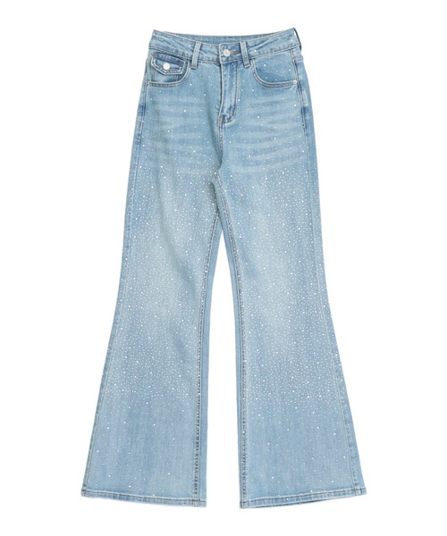 ANAP（アナップ）の「ラインストーンフレアデニム（デニムパンツ・レディース・ブルー・M/S）」の8枚目の写真