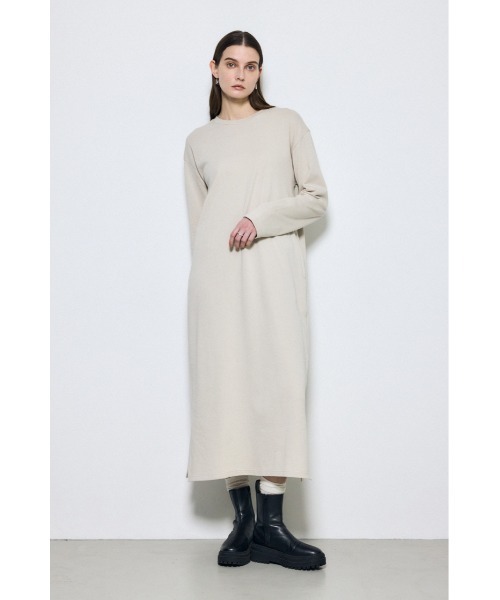 AZUL by moussy(アズールバイマウジー)の「【身長/骨格別着用画像あり】ロングスリーブストレートワンピース 秋服 冬服 春服 体系カバー(ワンピース・レディース・杢グレー/グレイッシュベージュ/ブラック・MEDIUM/SMALL)」の16枚目の写真