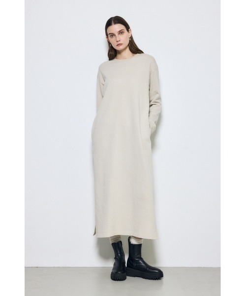 AZUL by moussy(アズールバイマウジー)の「【身長/骨格別着用画像あり】ロングスリーブストレートワンピース 秋服 冬服 春服 体系カバー(ワンピース・レディース・杢グレー/グレイッシュベージュ/ブラック・MEDIUM/SMALL)」の17枚目の写真