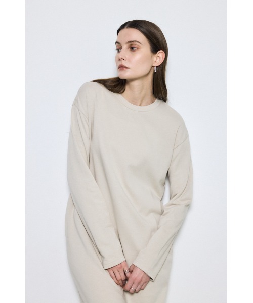 AZUL by moussy(アズールバイマウジー)の「【身長/骨格別着用画像あり】ロングスリーブストレートワンピース 秋服 冬服 春服 体系カバー(ワンピース・レディース・杢グレー/グレイッシュベージュ/ブラック・MEDIUM/SMALL)」の18枚目の写真