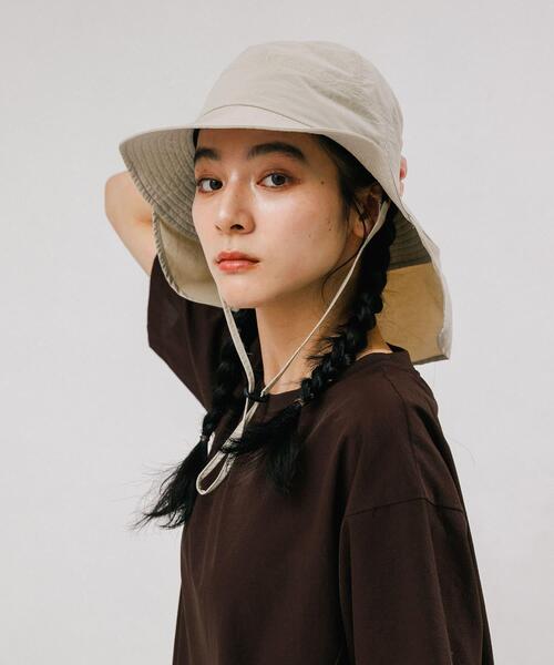 EKAL（エカル）の「『UR TECH』ナイロンタッサーサンシェードハット（ハット・レディース・ネイビー/イエロー系その他/グレー/ベージュ・ONE）」の8枚目の写真