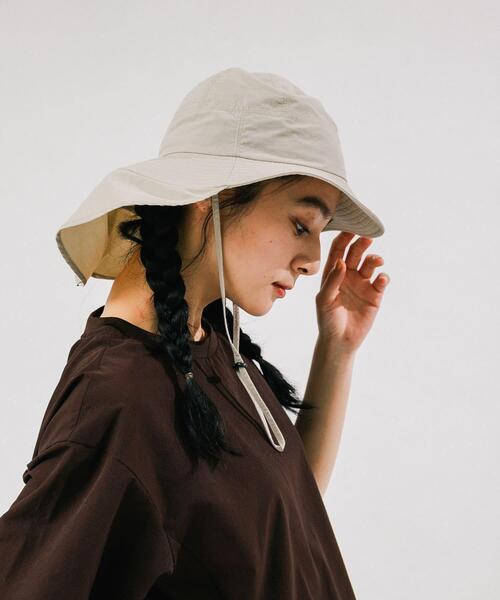EKAL（エカル）の「『UR TECH』ナイロンタッサーサンシェードハット（ハット・レディース・ネイビー/イエロー系その他/グレー/ベージュ・ONE）」の11枚目の写真