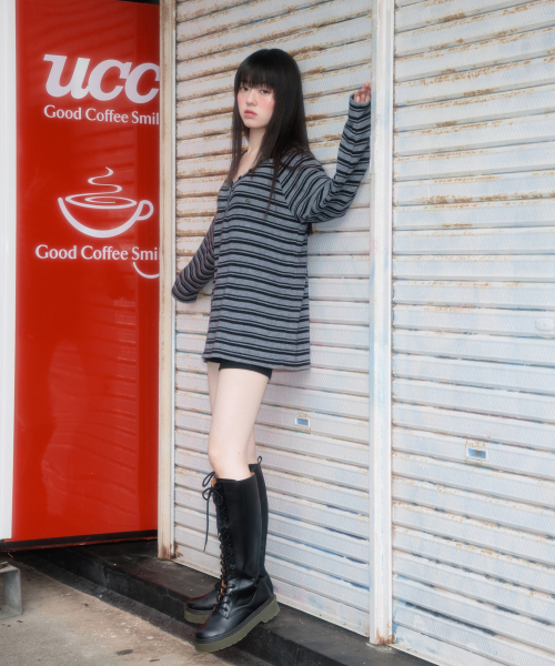 ROSEFRANTZ（ロゼフランツ）の「Stripe Button Long Sleeve [Black]（Tシャツ/カットソー・レディース・ブラック・OS）」の16枚目の写真