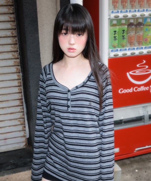 ROSEFRANTZ（ロゼフランツ）の「Stripe Button Long Sleeve [Black]（Tシャツ/カットソー・レディース・ブラック・OS）」の20枚目の写真
