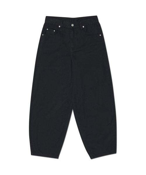 NOMANUAL(NOMANUAL)の「WAVE CURVED COTTON PANTS - BLACK(その他パンツ・レディース・その他・SMALL/MEDIUM/LARGE/X-LARGE)」の1枚目の写真