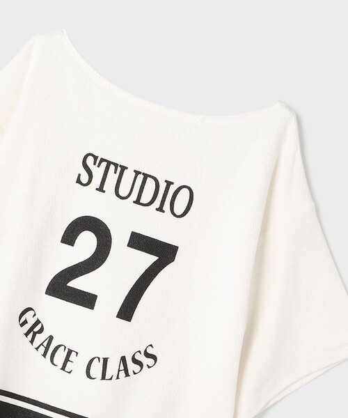 GRACE CLASS（グレースクラス）の「ナンバープリントループ裏毛トップ（Tシャツ/カットソー・レディース・ネイビー/ホワイト・36）」の8枚目の写真