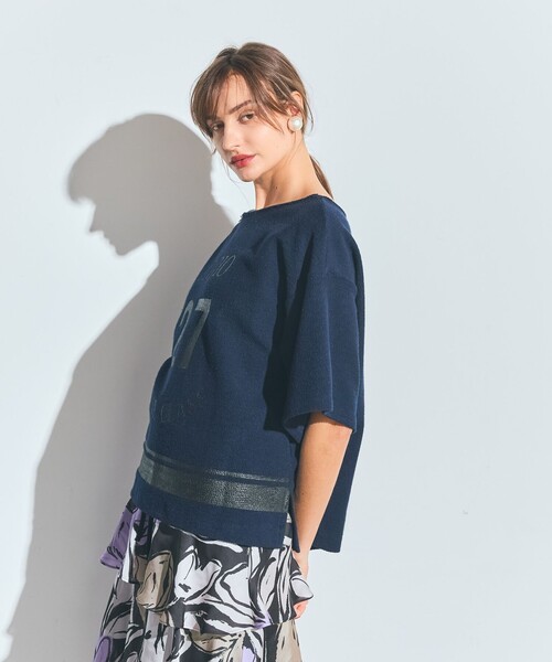 GRACE CLASS（グレースクラス）の「ナンバープリントループ裏毛トップ（Tシャツ/カットソー・レディース・ネイビー/ホワイト・36）」の11枚目の写真