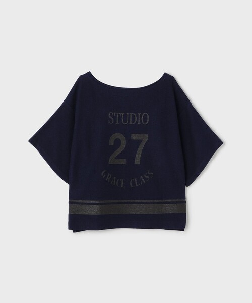 GRACE CLASS（グレースクラス）の「ナンバープリントループ裏毛トップ（Tシャツ/カットソー・レディース・ネイビー/ホワイト・36）」の13枚目の写真