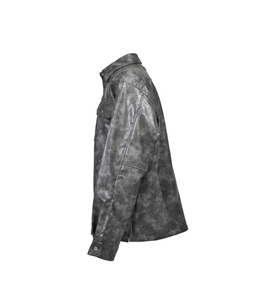 BREATH（ブレス）の「NEW RICH FAUX LEATHER SHIRT（シャツ/ブラウス・メンズ・ブラック/グレー・LARGE/MEDIUM/SMALL）」の4枚目の写真