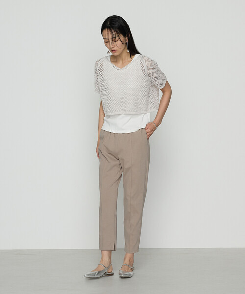 COMME CA(コムサ)の「〔 TALLサイズ 〕 ハイコンパクトコットンポンチ パンツ(その他パンツ・レディース・グレー・15号)」の5枚目の写真