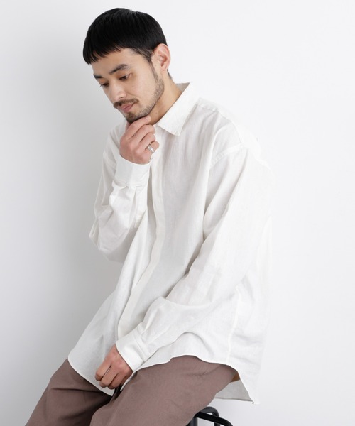 FRENCH LINEN」リネンコットンレギュラーシャツ（シャツ/ブラウス