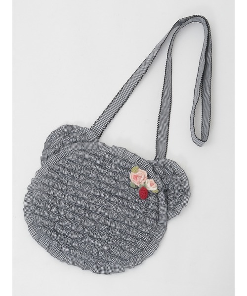 PINK HOUSE（ピンクハウス）の「テディシルエットフリルポシェット（ショルダーバッグ・レディース・レッド/ピンク/ラベンダー/スカイブルー/ブラック・フリー）」の2枚目の写真