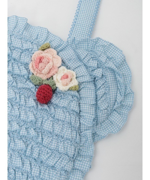 PINK HOUSE（ピンクハウス）の「テディシルエットフリルポシェット（ショルダーバッグ・レディース・レッド/ピンク/ラベンダー/スカイブルー/ブラック・フリー）」の6枚目の写真