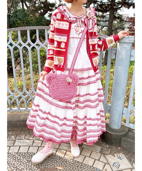 PINK HOUSE（ピンクハウス）の「テディシルエットフリルポシェット（ショルダーバッグ・レディース・レッド/ピンク/ラベンダー/スカイブルー/ブラック・フリー）」の13枚目の写真