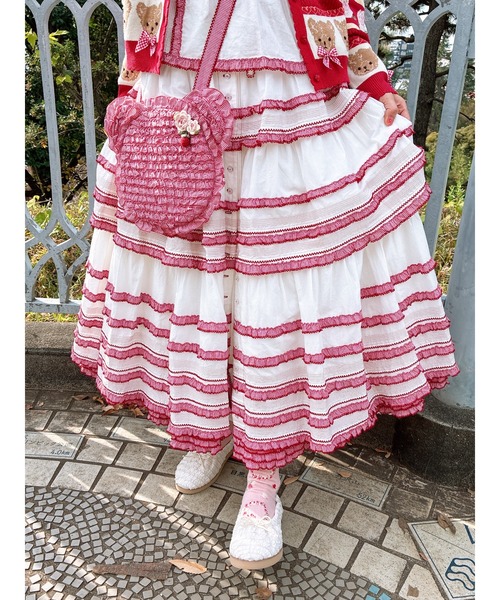 PINK HOUSE（ピンクハウス）の「テディシルエットフリルポシェット（ショルダーバッグ・レディース・レッド/ピンク/ラベンダー/スカイブルー/ブラック・フリー）」の15枚目の写真