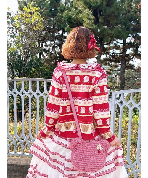 PINK HOUSE（ピンクハウス）の「テディシルエットフリルポシェット（ショルダーバッグ・レディース・レッド/ピンク/ラベンダー/スカイブルー/ブラック・フリー）」の17枚目の写真