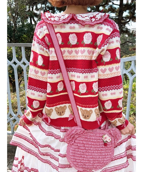 PINK HOUSE（ピンクハウス）の「テディシルエットフリルポシェット（ショルダーバッグ・レディース・レッド/ピンク/ラベンダー/スカイブルー/ブラック・フリー）」の16枚目の写真