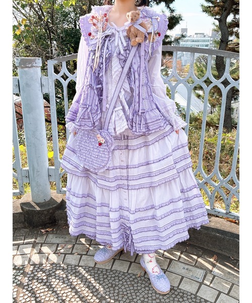 PINK HOUSE（ピンクハウス）の「テディシルエットフリルポシェット（ショルダーバッグ・レディース・レッド/ピンク/ラベンダー/スカイブルー/ブラック・フリー）」の22枚目の写真