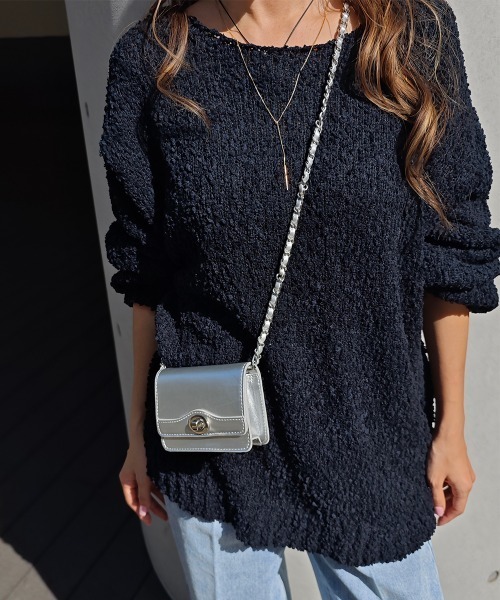 esutoreja（エストレジャ）の「ポップコーンニットプルオーバー（ニット/セーター・レディース・アイボリー/ブラック/ピンク・FREE）」の2枚目の写真