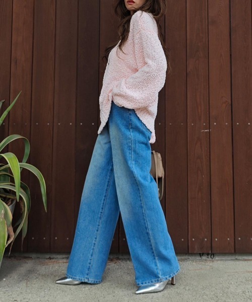 esutoreja（エストレジャ）の「ポップコーンニットプルオーバー（ニット/セーター・レディース・アイボリー/ブラック/ピンク・FREE）」の7枚目の写真