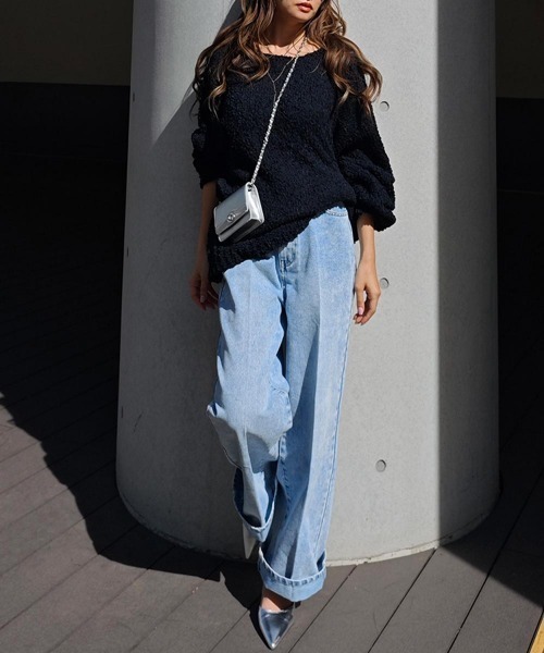 esutoreja（エストレジャ）の「ポップコーンニットプルオーバー（ニット/セーター・レディース・アイボリー/ブラック/ピンク・FREE）」の19枚目の写真