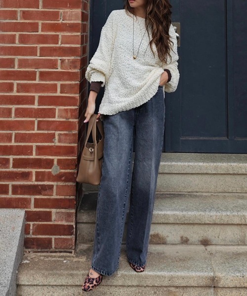 esutoreja（エストレジャ）の「ポップコーンニットプルオーバー（ニット/セーター・レディース・アイボリー/ブラック/ピンク・FREE）」の11枚目の写真