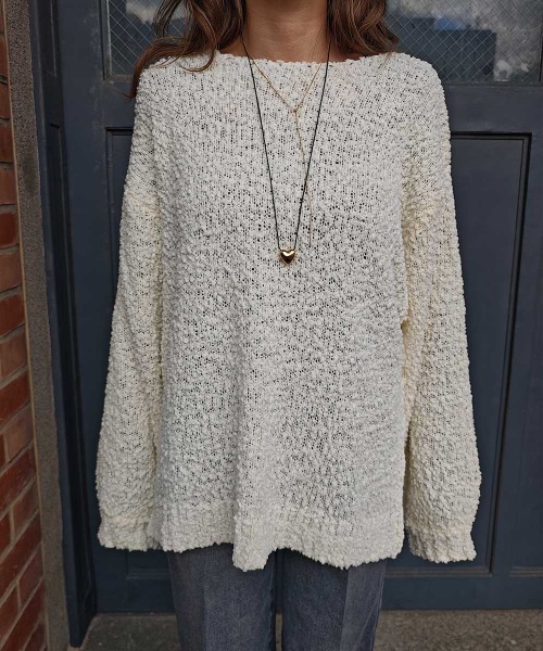 esutoreja（エストレジャ）の「ポップコーンニットプルオーバー（ニット/セーター・レディース・アイボリー/ブラック/ピンク・FREE）」の13枚目の写真