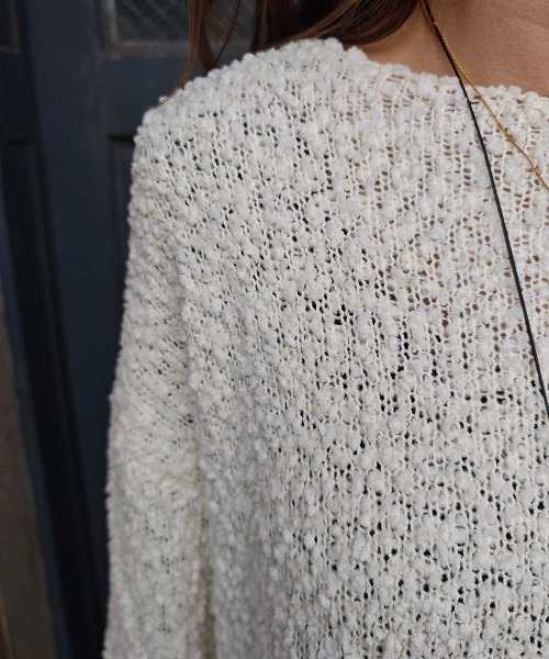 esutoreja（エストレジャ）の「ポップコーンニットプルオーバー（ニット/セーター・レディース・アイボリー/ブラック/ピンク・FREE）」の14枚目の写真