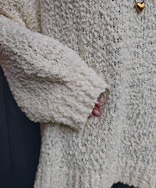 esutoreja（エストレジャ）の「ポップコーンニットプルオーバー（ニット/セーター・レディース・アイボリー/ブラック/ピンク・FREE）」の15枚目の写真
