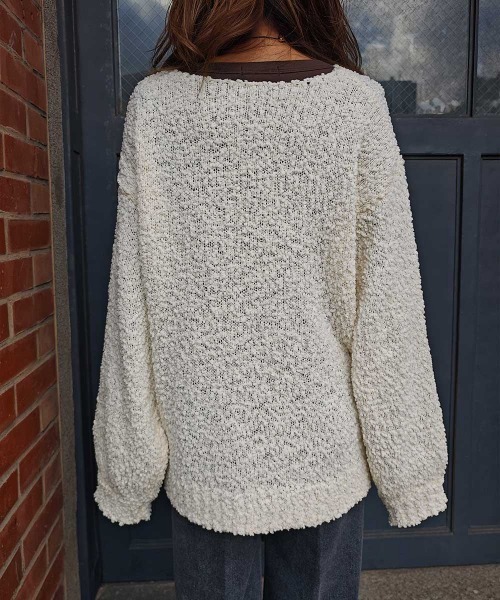 esutoreja（エストレジャ）の「ポップコーンニットプルオーバー（ニット/セーター・レディース・アイボリー/ブラック/ピンク・FREE）」の9枚目の写真