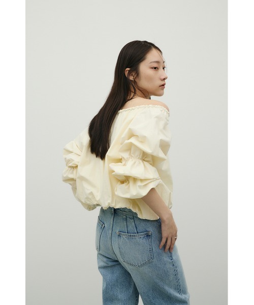 STYLEMIXER(スタイルミキサー)の「ランタンスリーブオフショルトップ(シャツ/ブラウス・レディース・ホワイト/イエロー/ブラック・FREE)」の17枚目の写真