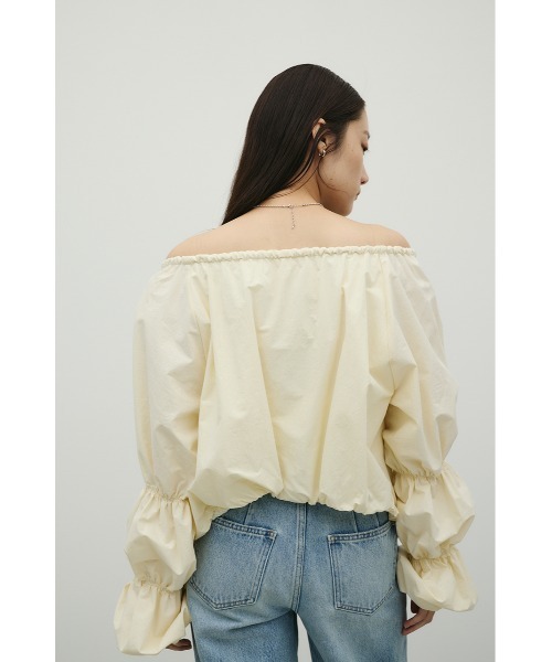 STYLEMIXER(スタイルミキサー)の「ランタンスリーブオフショルトップ(シャツ/ブラウス・レディース・ホワイト/イエロー/ブラック・FREE)」の21枚目の写真