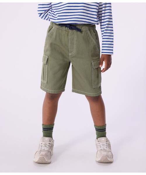 PETIT BATEAU(プチバトー)の「コットンリヨセルショートパンツ(その他パンツ・キッズ・カーキ・6YEAR/8YEAR/10YEAR/12YEAR)」の1枚目の写真
