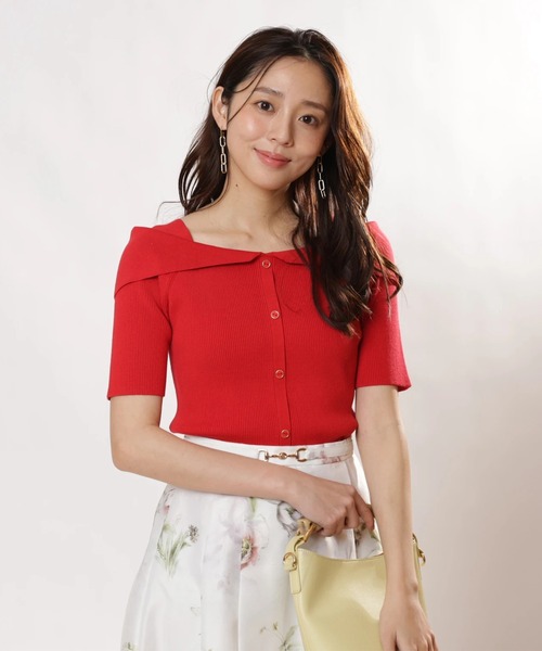 JUSGLITTY（ジャスグリッティー）の「前後２ＷＡＹオフショルニット（ニット/セーター・レディース・ピンク/レッド/ホワイト/グリーン系その他/ネイビー・2）」の18枚目の写真