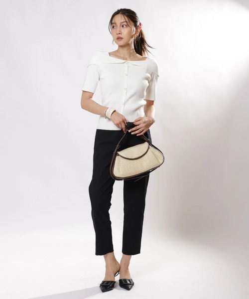 JUSGLITTY（ジャスグリッティー）の「前後２ＷＡＹオフショルニット（ニット/セーター・レディース・ピンク/レッド/ホワイト/グリーン系その他/ネイビー・2）」の21枚目の写真