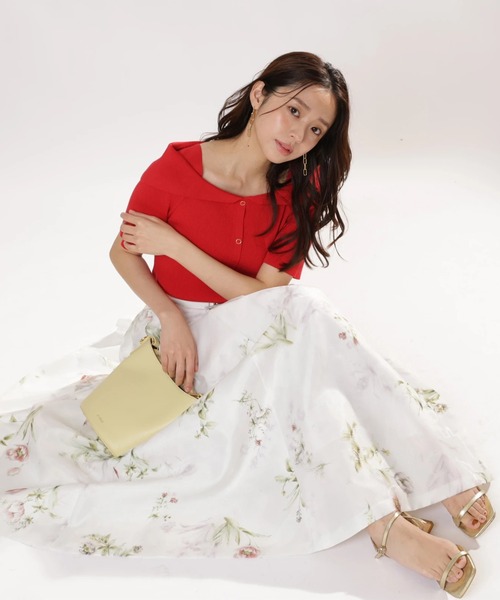 JUSGLITTY（ジャスグリッティー）の「前後２ＷＡＹオフショルニット（ニット/セーター・レディース・ピンク/レッド/ホワイト/グリーン系その他/ネイビー・2）」の11枚目の写真