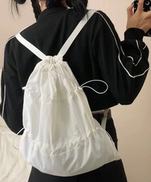 新色追加!ドロストギャザーナイロンナップサック/フェス/アウトドア/ドット/リボン