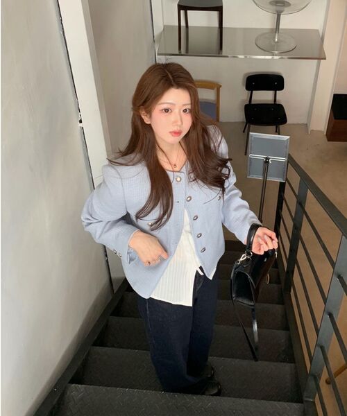 MIND BRIDGE WOMEN（マインドブリッジウーマン）の「[W]ワイドインディゴバンディングデニムパンツ（デニムパンツ・レディース・インディゴブルー・55/77/66）」の10枚目の写真