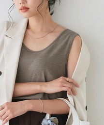 Pierrot | 【TVスタイリスト りささんコラボアイテム】Uネック多機能リブタンクトップ(タンクトップ)