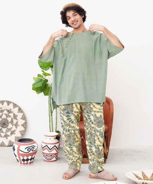 チャイハネ（チャイハネ）の「【チャイハネ】バラカシンMEN'Sトップス（その他トップス・メンズ・ライトベージュ/ナチュラル/ブラック/ライトブルー/レッド/カーキ・FREE）」の14枚目の写真