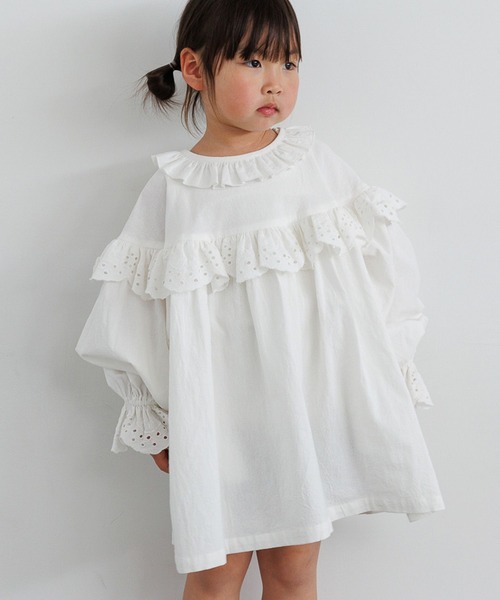 LOWRYS FARM(ローリーズファーム)の「レースフリルミニワンピース 667210(ワンピース・キッズ・ブラック/オフホワイト・110cm/120cm/130cm/140cm/150cm)」の1枚目の写真