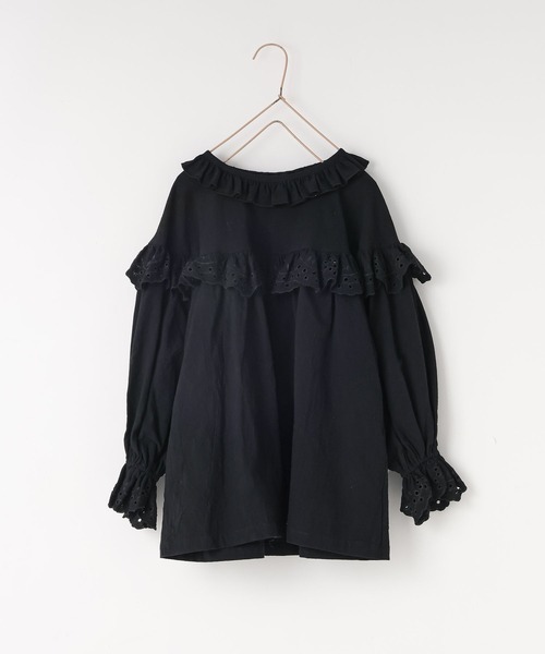 LOWRYS FARM(ローリーズファーム)の「レースフリルミニワンピース 667210(ワンピース・キッズ・ブラック/オフホワイト・110cm/120cm/130cm/140cm/150cm)」の2枚目の写真